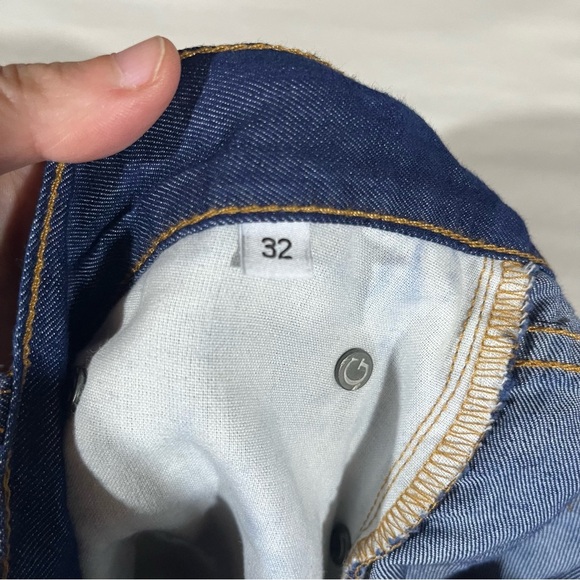 Gustin Indigo Raw Button Fly Straight Leg Selvedge Denim Jeans 32 - Picture 8 of 12